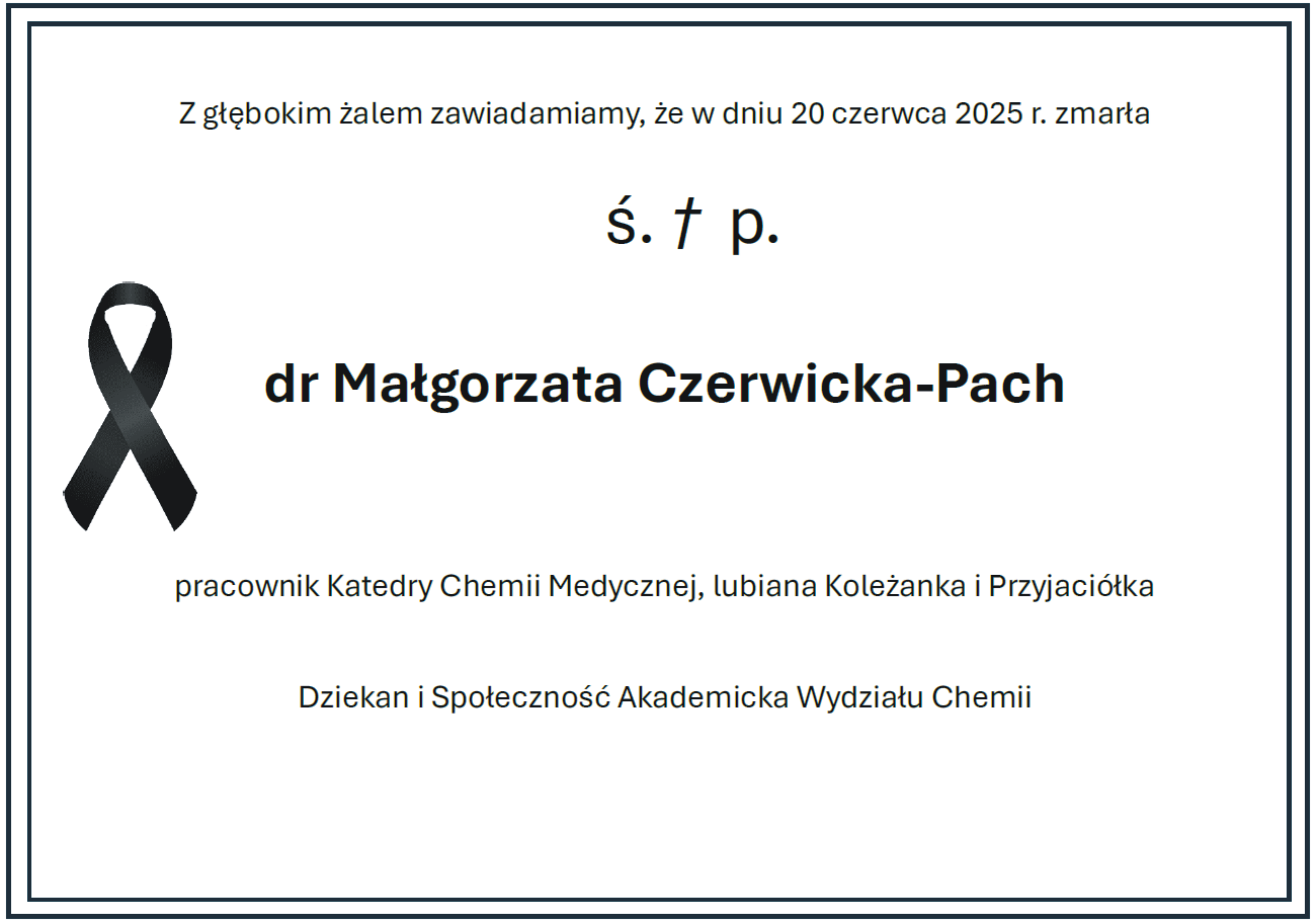 RIP Małgorzata Czerwicka-Pach