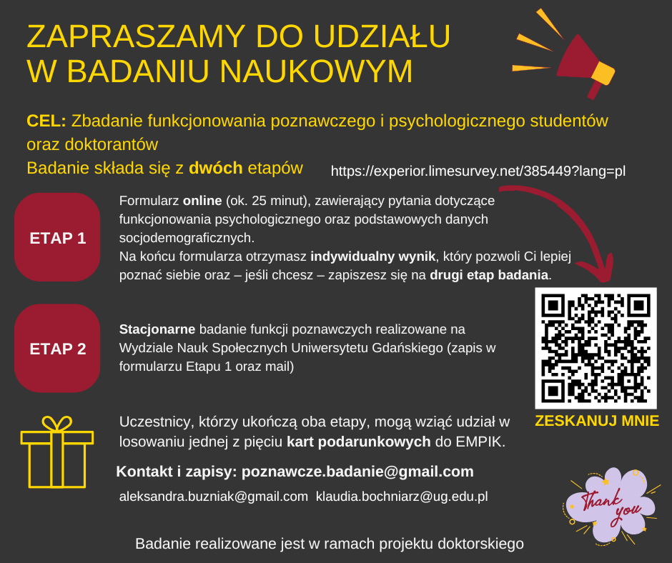 grafika do ogłoszenia z informacjami i kodem QR
